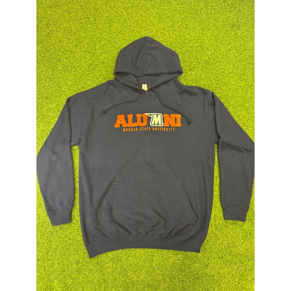 Just Hoods Morgan State‎ University Alumni Hoodie Navy Blue Orange Mens Large